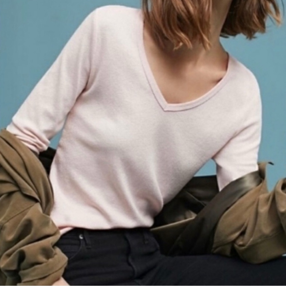 Michael Stars Soft Pink V-Neck Sweater